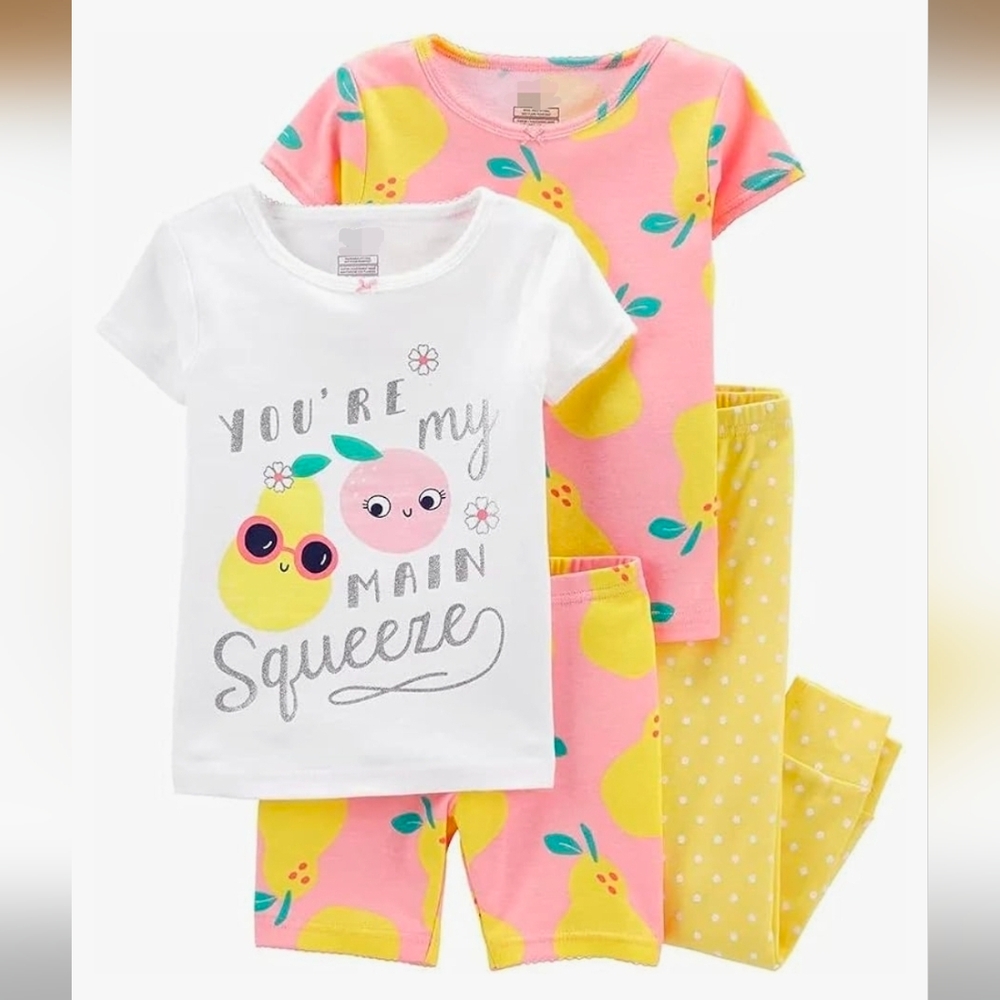 Kids Pajamas Set - Pink and Yellow Sz 18m